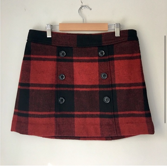GAP Wool Red Plaid Miniskirt - Picture 4 of 6